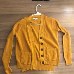 mustard cardigan